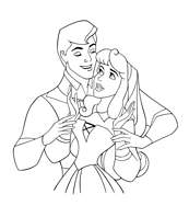 coloriage la belle au bois dormant et son prince